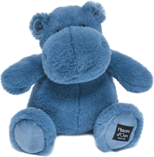 Histoire d'Ours - Peluche Hippopotame - Hip'Blue - Bleu - 25 Cm -