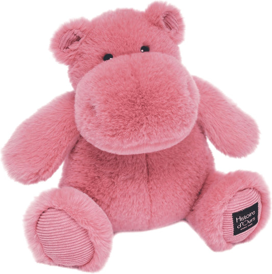 Histoire d'Ours - Peluche Hippopotame - Hip'Fun - Rose Foncé - 25 Cm -