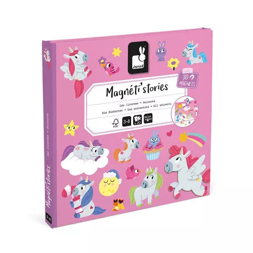Janod - Magnéti'Stories Licornes - Jeu Éducatif Magnétique 30 Aimants