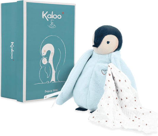 Complices – Peluche à Bisous – Bleu – avec Mouchoir Mousseline de Coton
